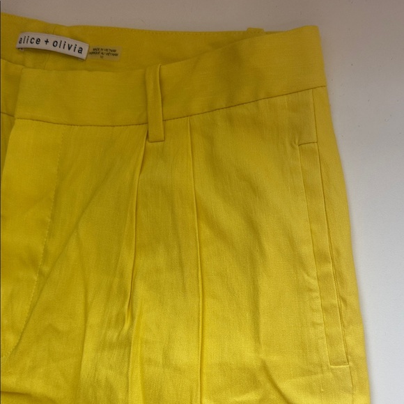 Alice + Olivia Vibrant Yellow High Waist Shorts - Picture 4 of 4